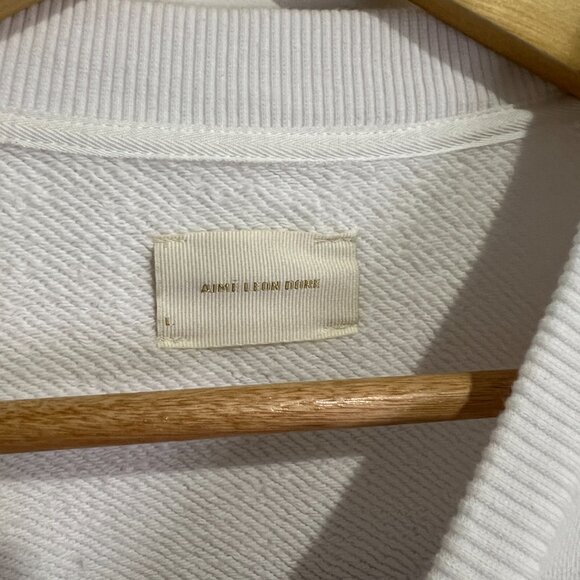 AIME LEON DORE White Robert De Niro Art Sweater Sweatshirt sz LARGE L - Picture 4 of 7